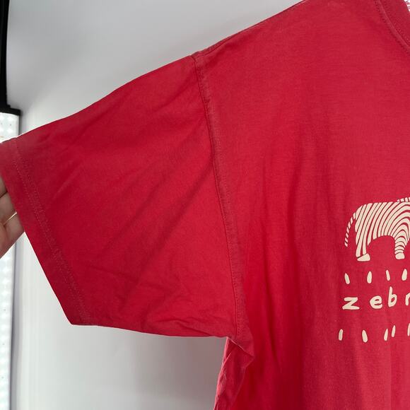 JUMPERS Coral White Zebra Crossing Graphic Short Sleeve T-Shirt Top M - Picture 5 of 10